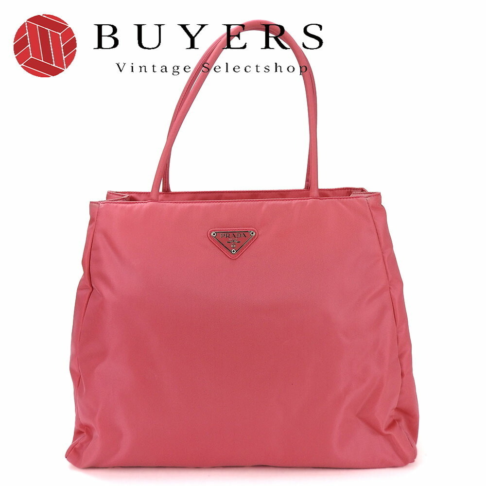 Prada handbag pink triangular plate